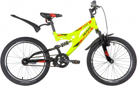 Велосипед 20' двухподвес NOVATRACK SHARK салатовый 20SS1V.SHARK.GN20 (2020)