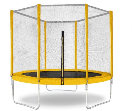 Батут Trampoline 8 диаметр 2,4 м, с защитной сеткой, желтый