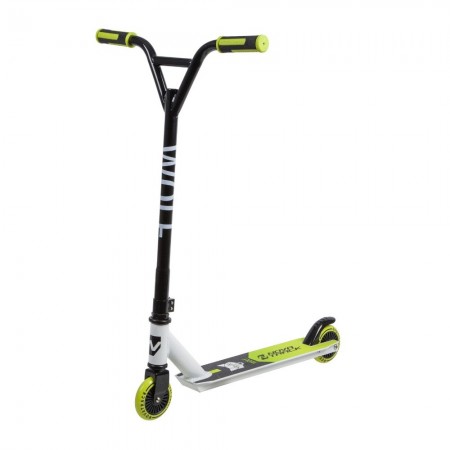 Самокат NOVATRACK WOLF EL 100 PU с пластик. ободом 84A, ABEC 7, бело-зеленый 100P.WOLF.WGN9
