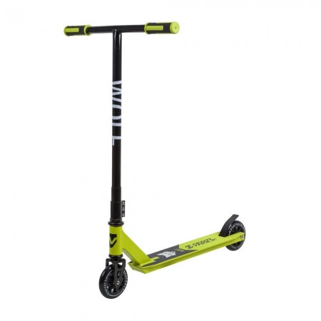Самокат NOVATRACK WOLF EL 110 PU с пластик. ободом 84A, ABEC 7, черно-зеленый 110P.WOLF.BGN9