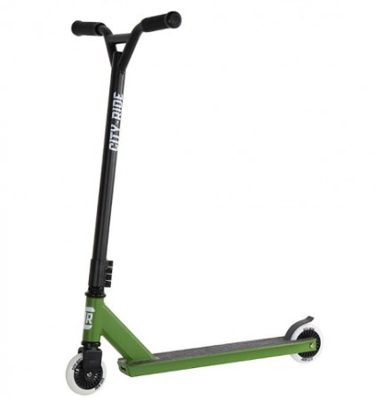 Самокат CITY-RIDE CR-SS-04CA 100 мм PU, алюмин., ABEC-9, пл. 49,5*9,5 см хаки